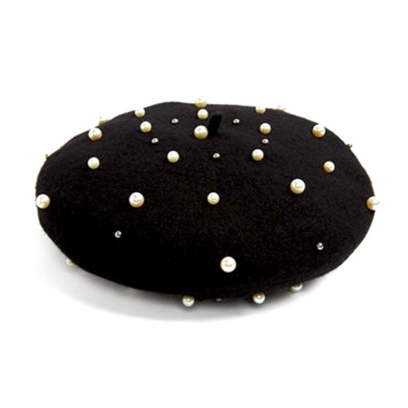 Aldo Seveacia Black Pearl Embellished Beret - Picture 8 of 9